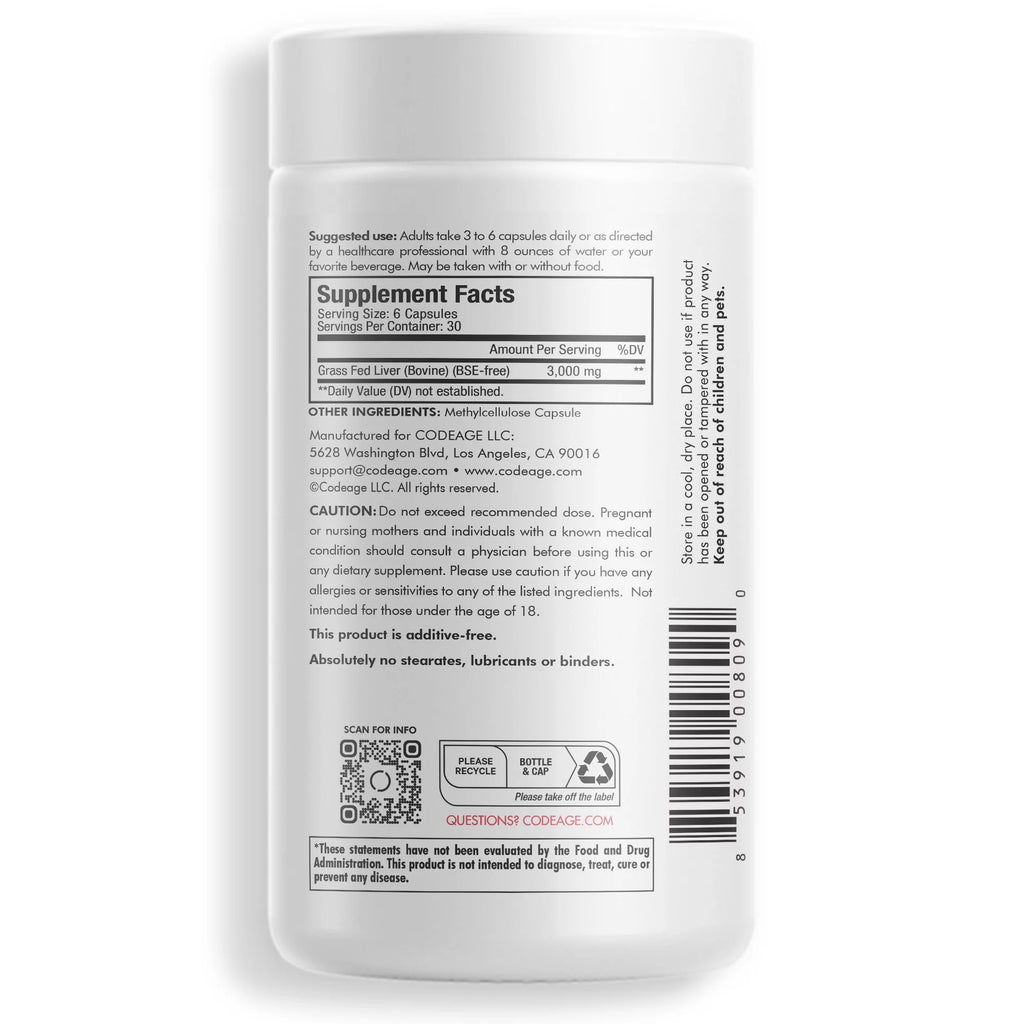 Grass-Fed Beef Liver Freeze-Dried Supplement, 180 ct Z367