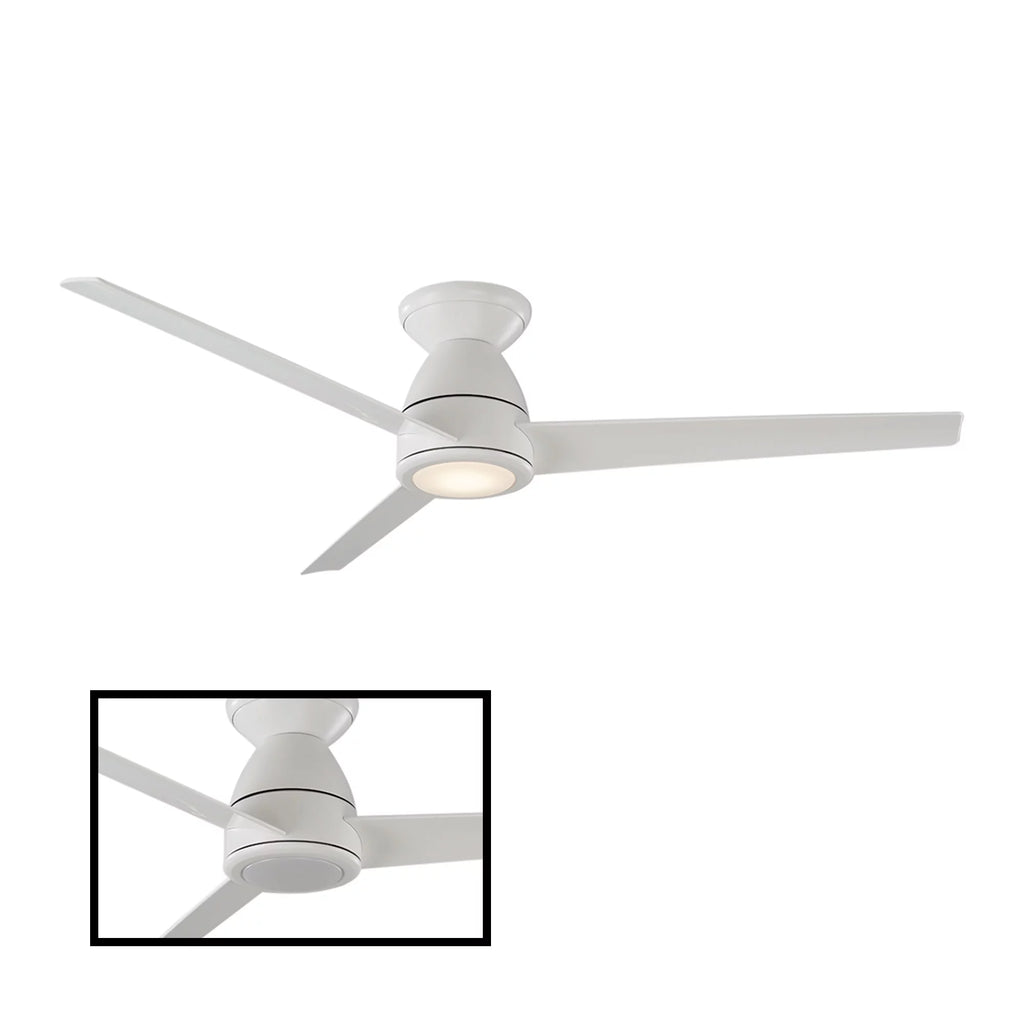 Matte White 52in 3-Blade Smart Ceiling Fan with LED Light Kit and Remote Control M299