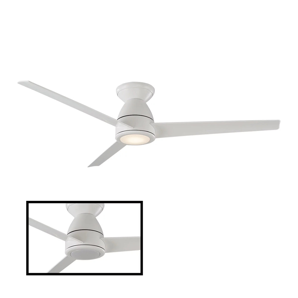 Matte White 52in 3-Blade Smart Ceiling Fan with LED Light Kit and Remote Control M299