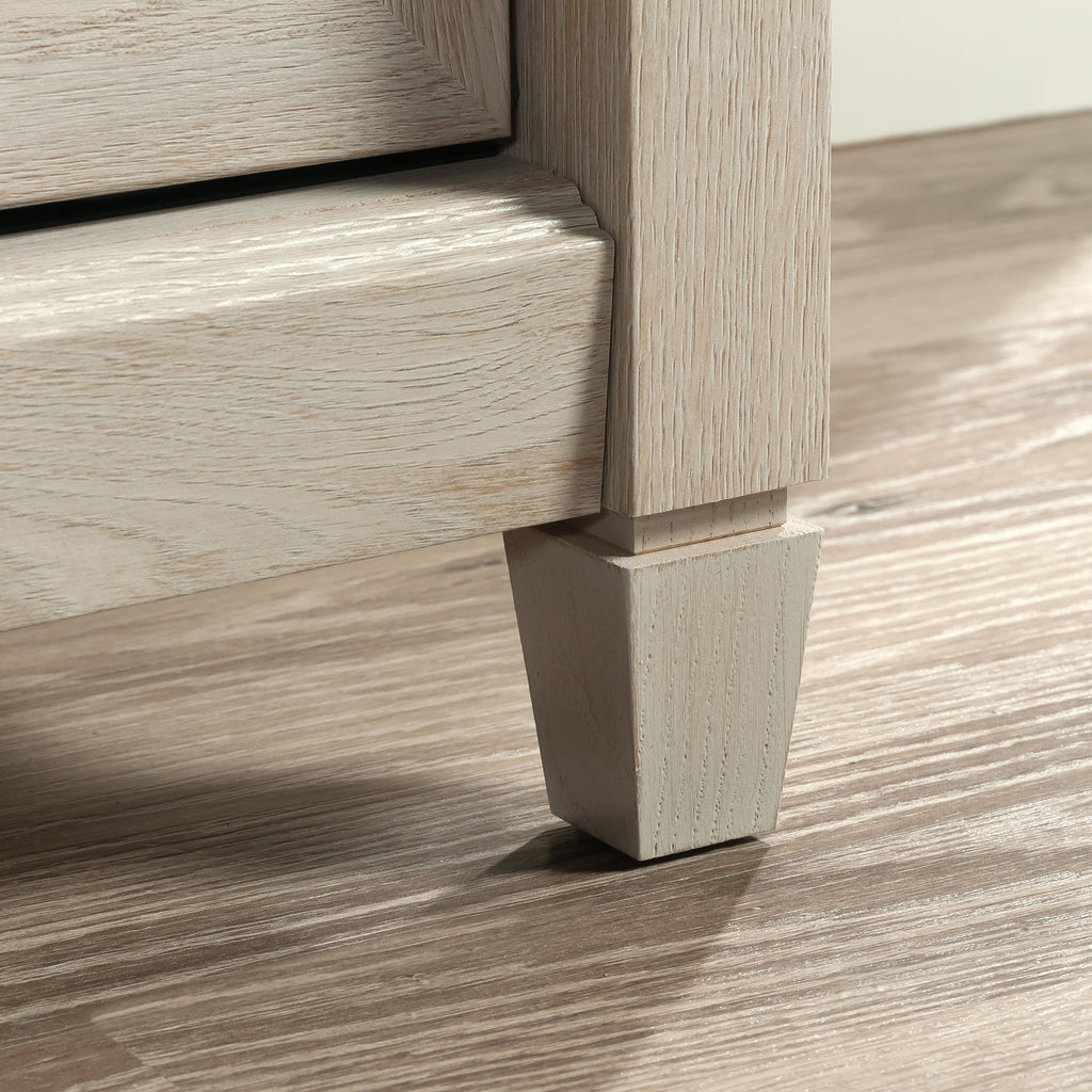 Chalked Chestnut Finish TV Stand with Shelves & Sliding Doors M79206