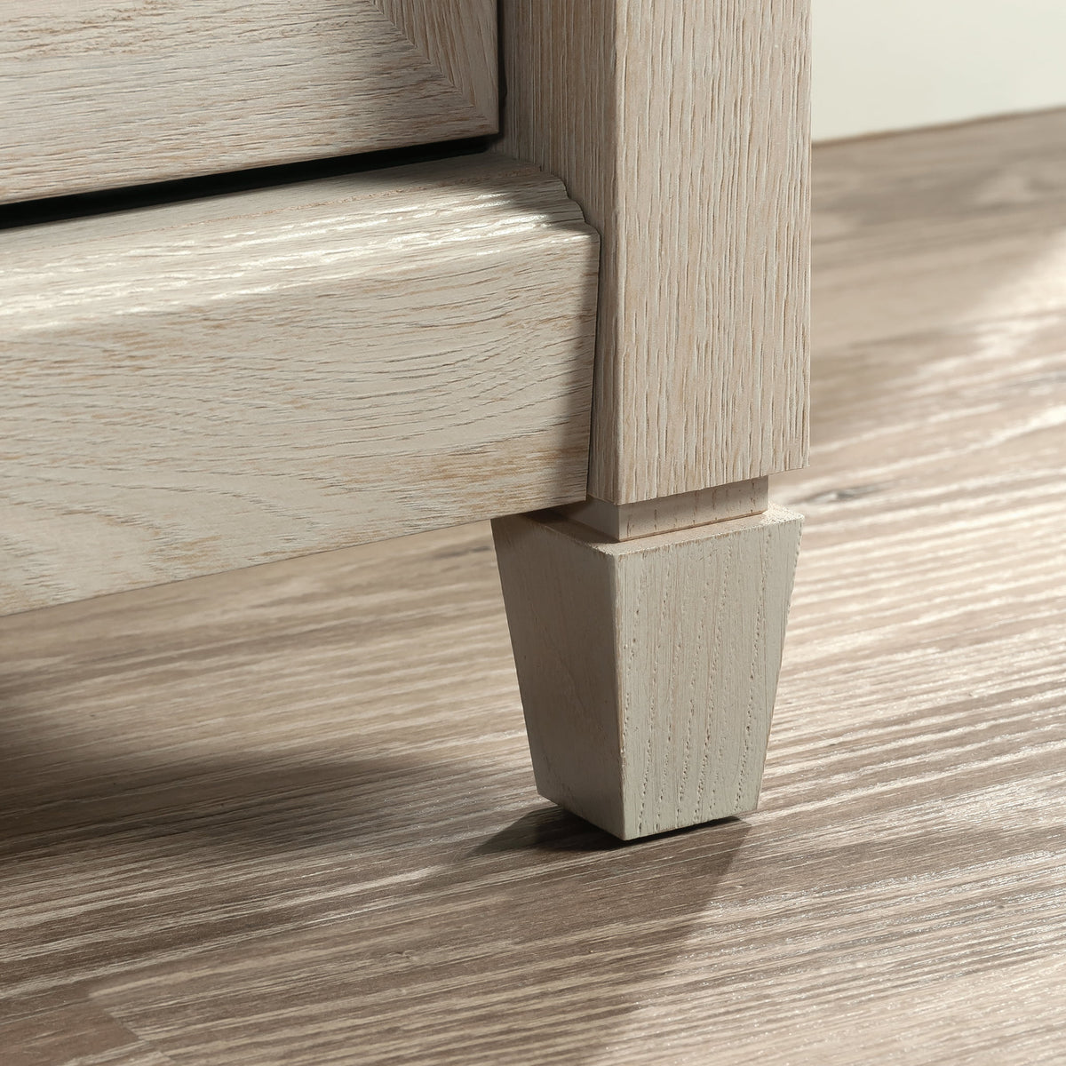Chalked Chestnut Finish TV Stand with Shelves & Sliding Doors M79206