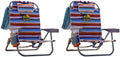 2 Pack Backpack Beach Chair with Cooler Storage Pouch and Towel Bar S274