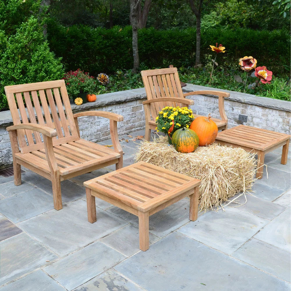 Teak Lounge Chair with Footstool X585679