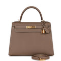 Kelly 28 Etoupe Epsom Handbag A478889