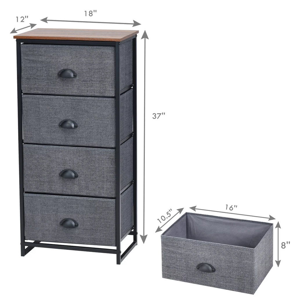 Black 4 Drawer Dresser X7026