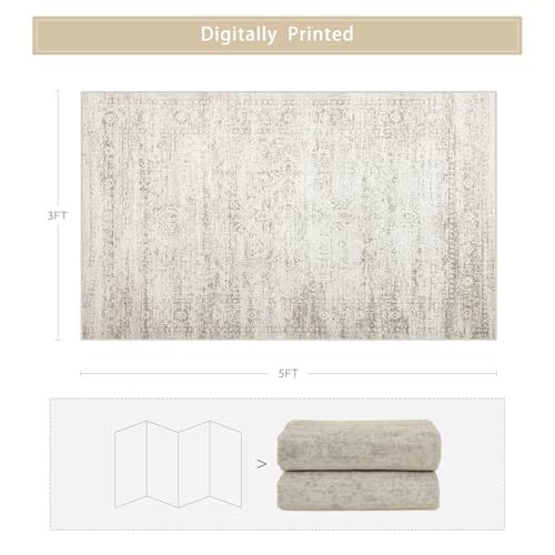 Washable 8x10 Area Rugs Non Slip Faux Wool D3157