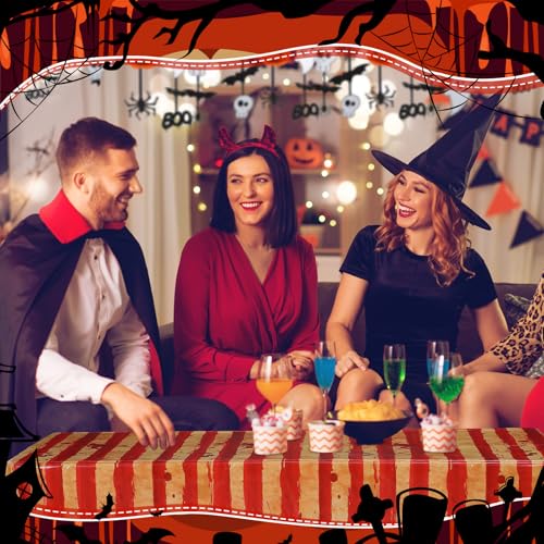 200 FT Red and White Striped Tablecloth Roll W451416