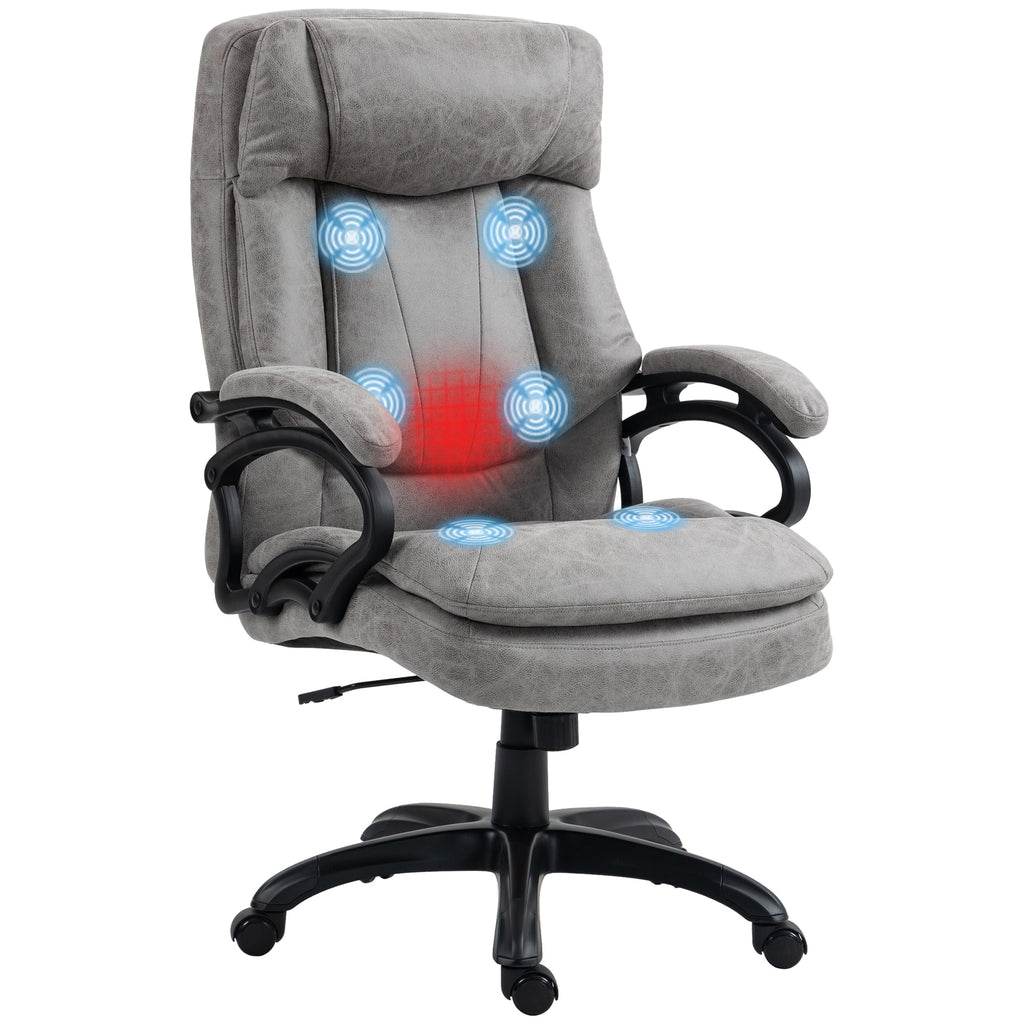 Gray Vibration Massage Office Chair with Heat V8971