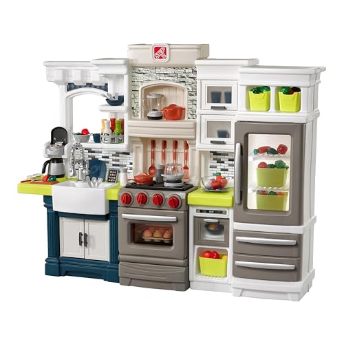 Kids Kitchen Playset with Lights and Sounds, 78 Piece Toy Accessories R6085