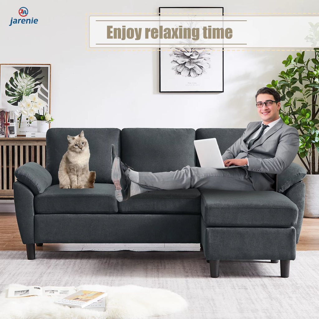 Modern Fabric L-Shaped Sectional Sofa with Chaise C45670