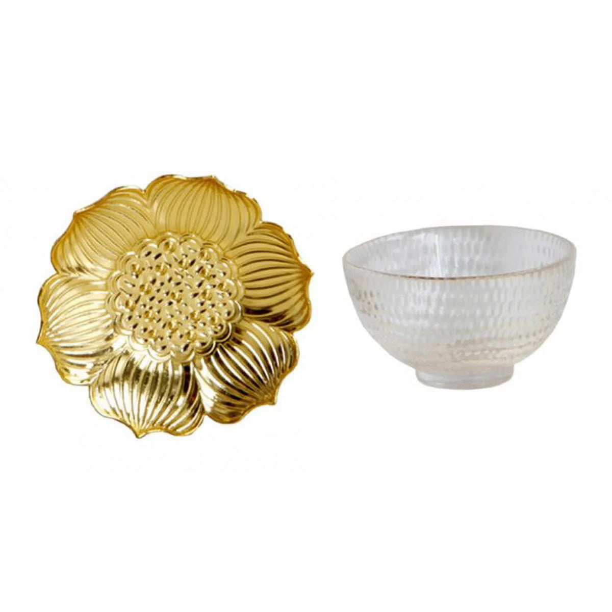 Glass Tea Cup Alloy Saucer Set X57921