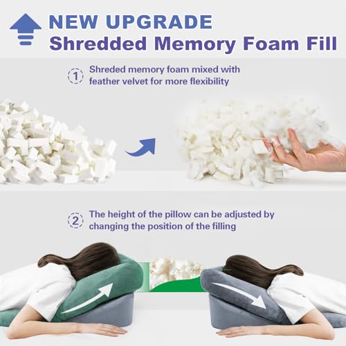 Face Down Pillow with Shredded Memory Foam and Removable Cover C6916