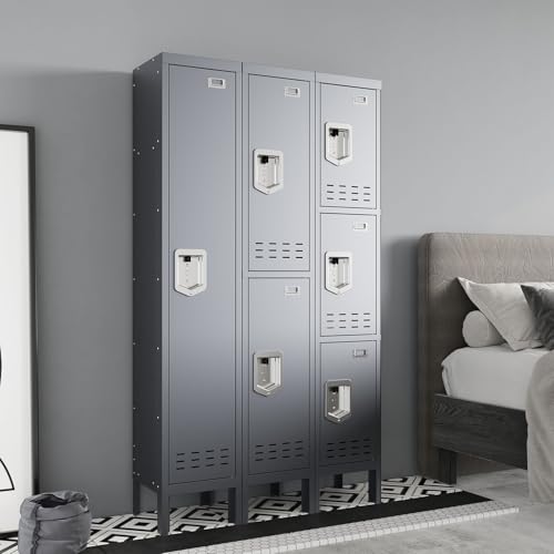Metal Storage Locker with Door, Card Slot, 66" Height Steel Locker G612730