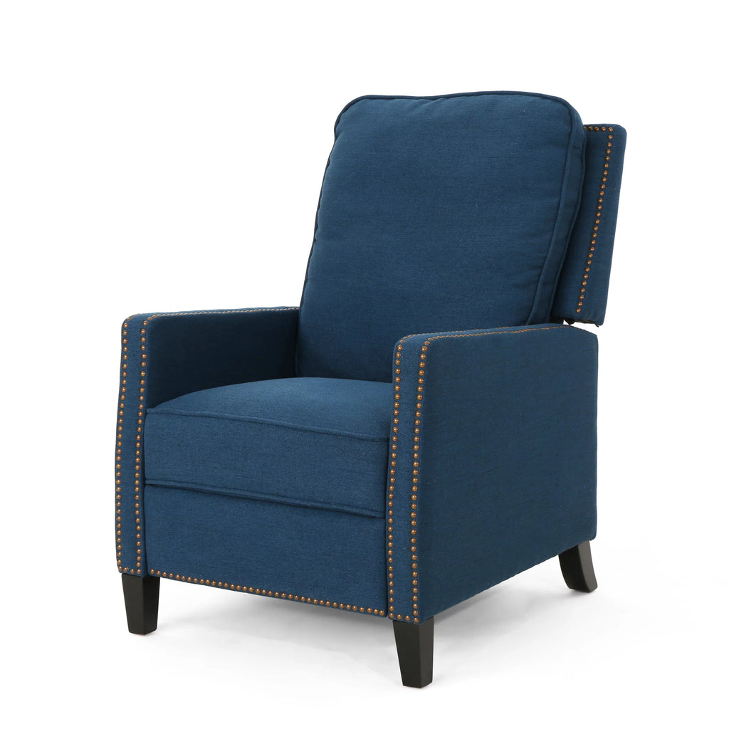 Navy Blue Fabric Recliner Y285060