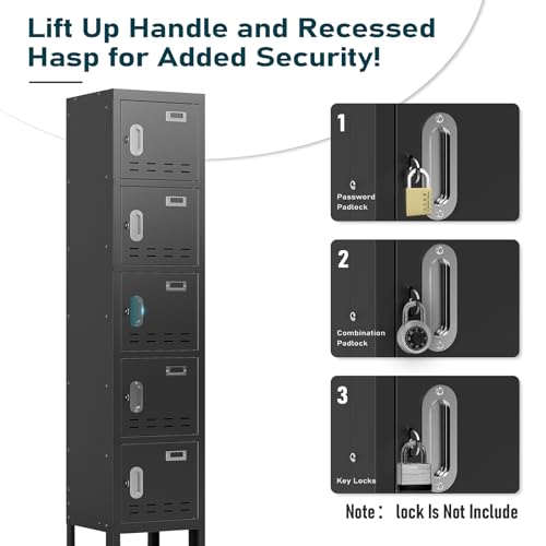 Metal Storage Locker with Door, Card Slot, 66" Height Steel Locker G612730