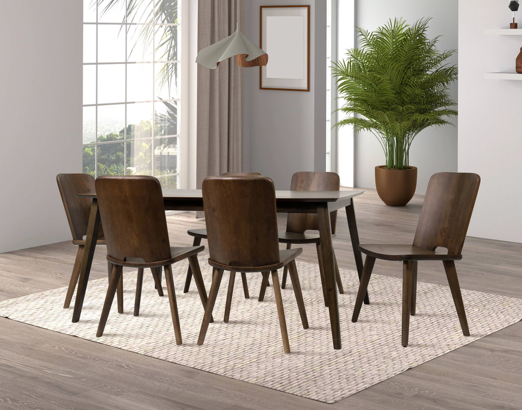 7-Piece Solid Wood Dining Table and 6 Chairs C912740