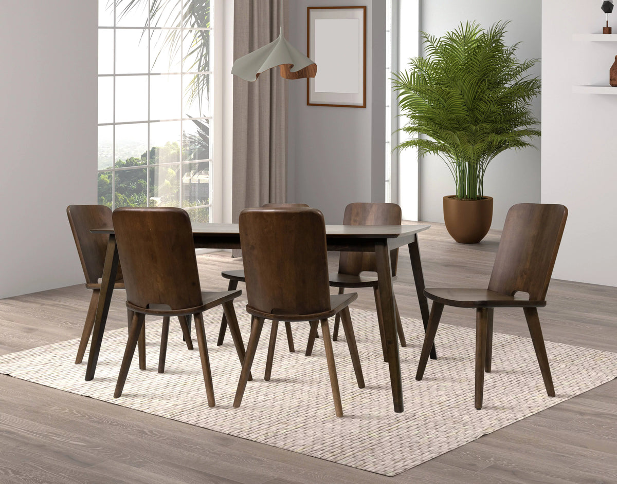 7-Piece Solid Wood Dining Table and 6 Chairs C912740
