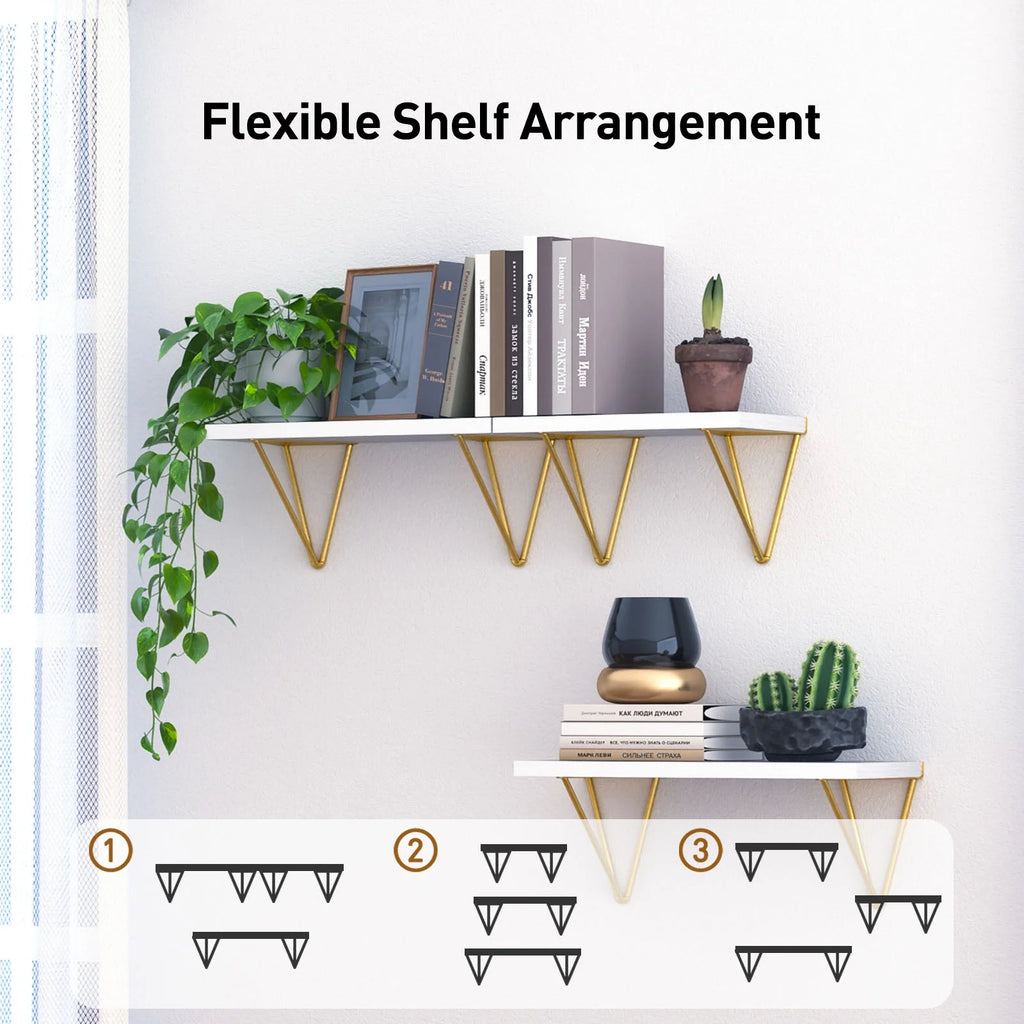 Set of 3 White Wall Mounted Floating Shelves L97409