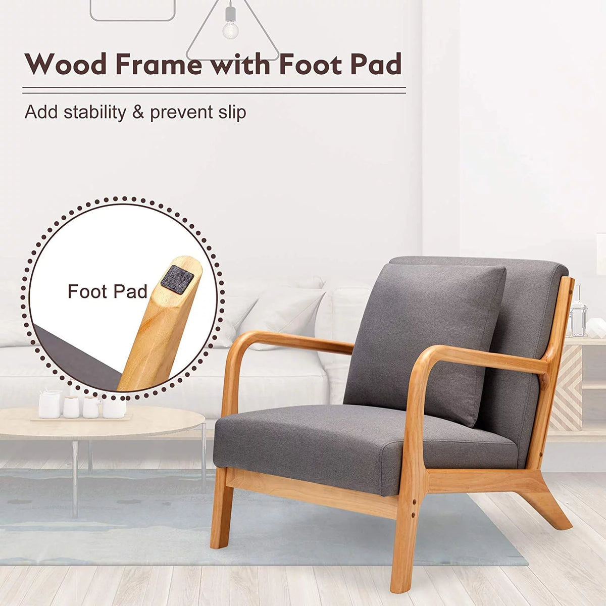 Gray Upholstered Accent Chair Set of 2 W2254
