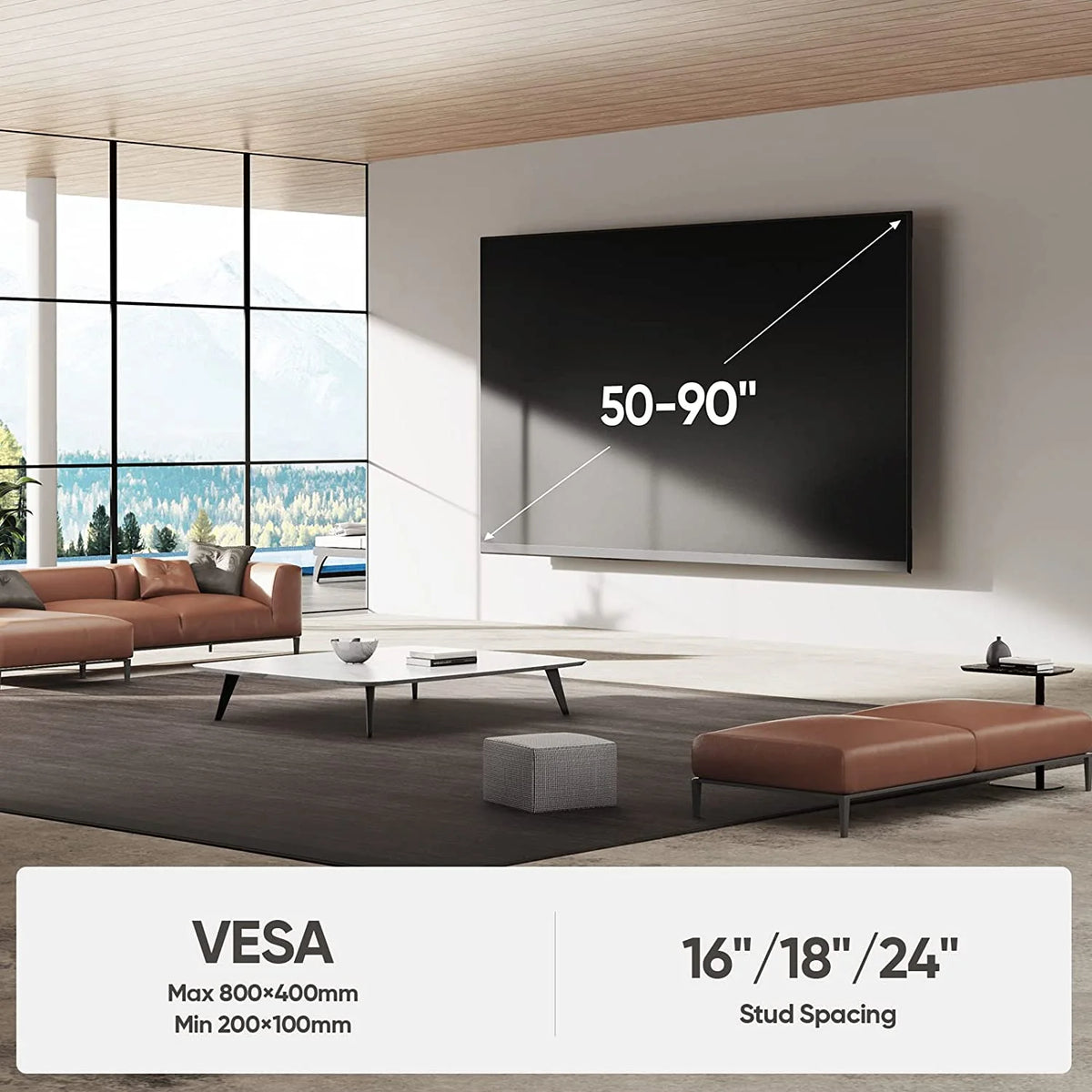Full Motion TV Wall Mount Brackets for 50-90 inches Flat Curved TV J9299
