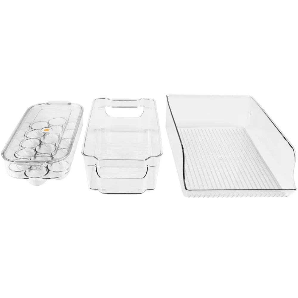 Clear Plastic 7-Piece Fridge Organizer Bins B266693