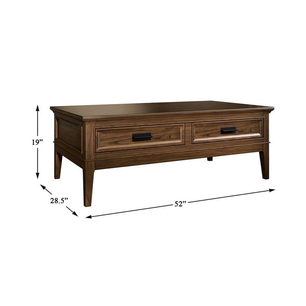 Brown Cherry 2 Drawer Wood Coffee Table F562689