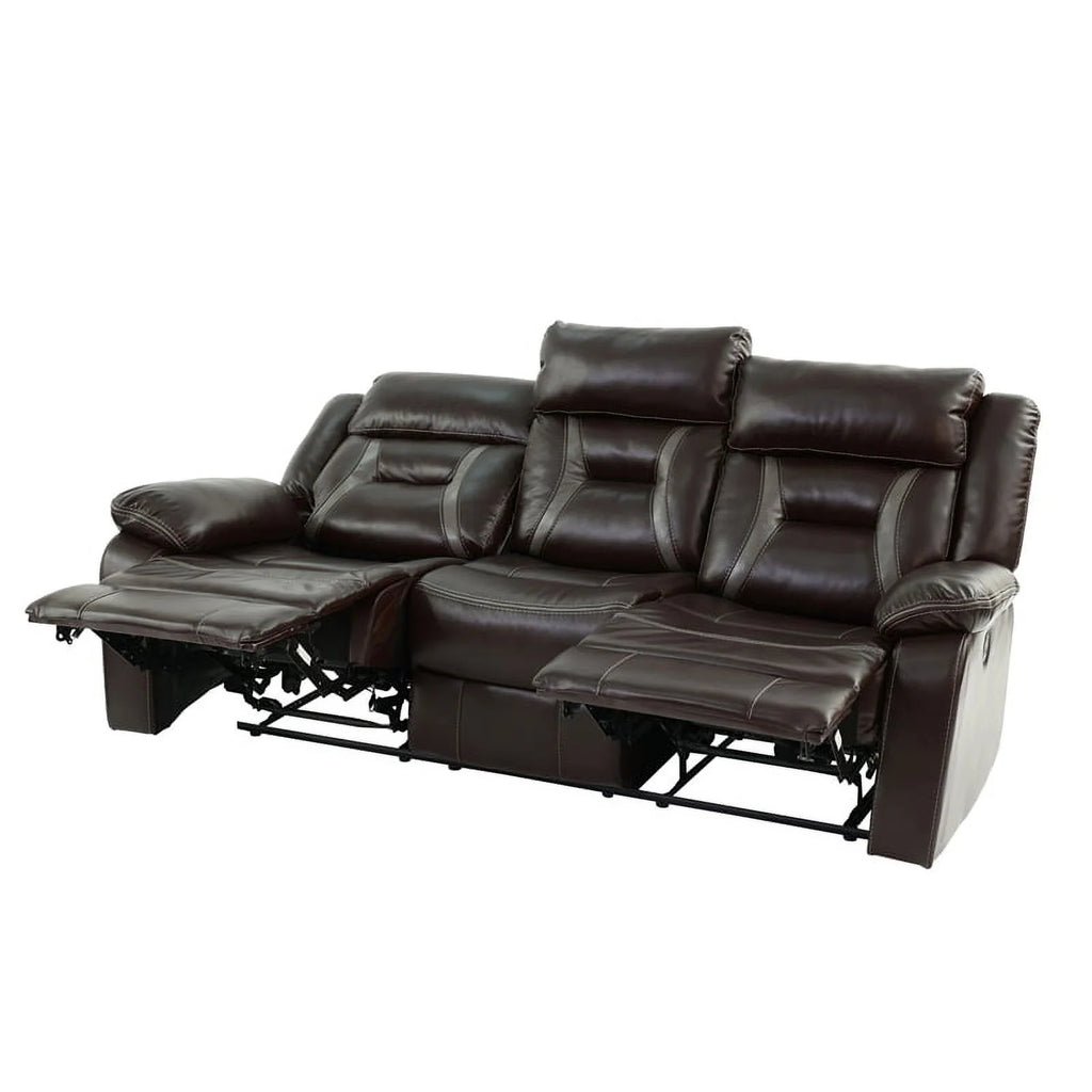Dark Brown Leatherette Recliner Sofa I796219