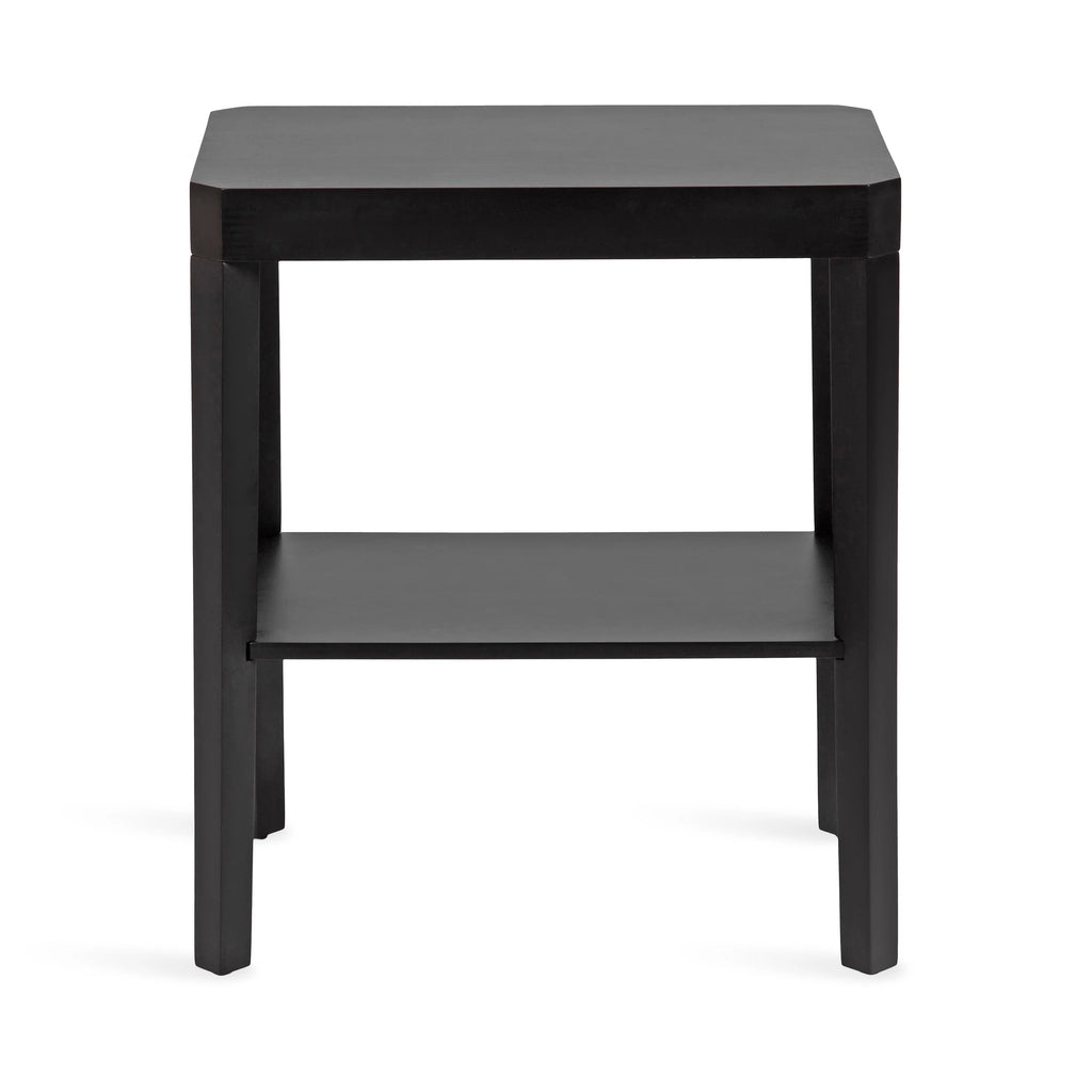 Black Two-Tier Wood Side Table F49142