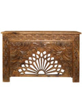 Brown Floral Hand Carved Console Table Q2139