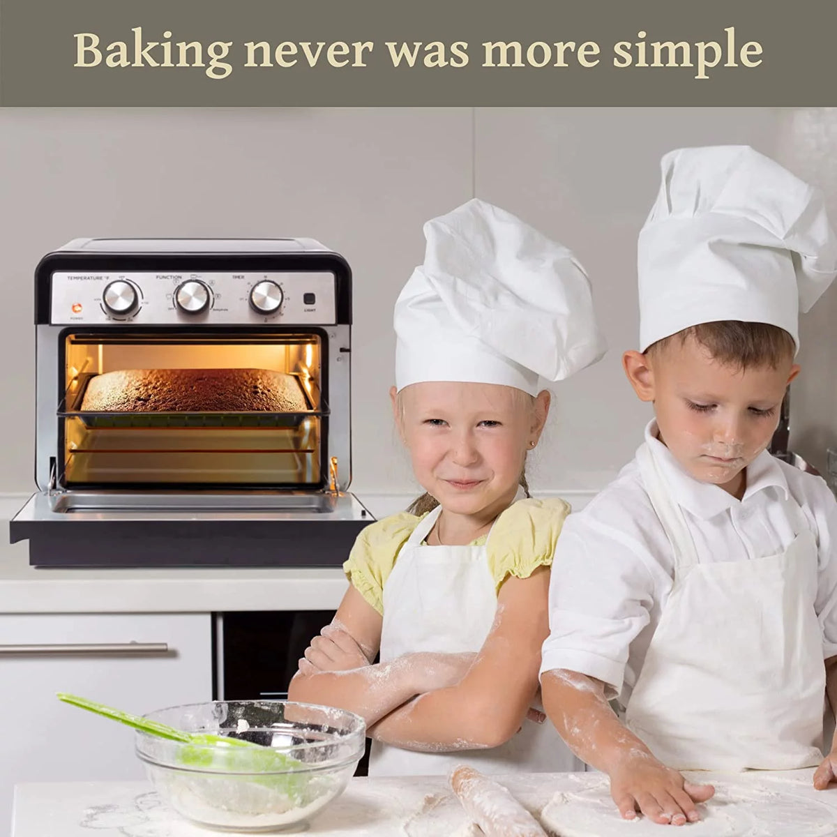 6-in-1 Air Fryer Toaster Oven 23 Quart Black Convection Oven C566329