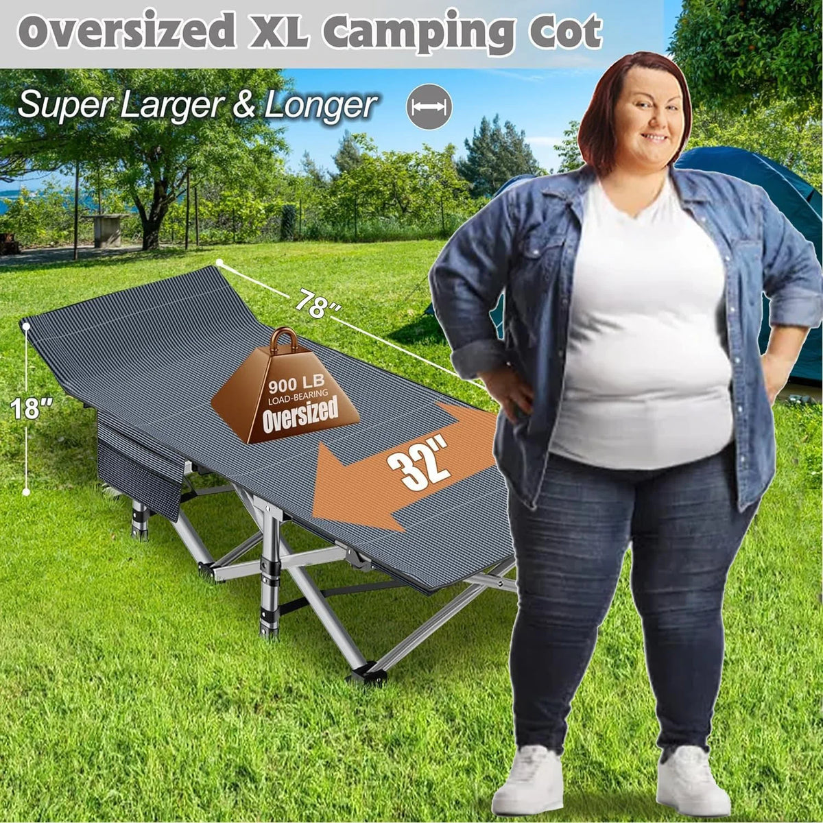 Oversized XL Folding Sleeping Cot M7107