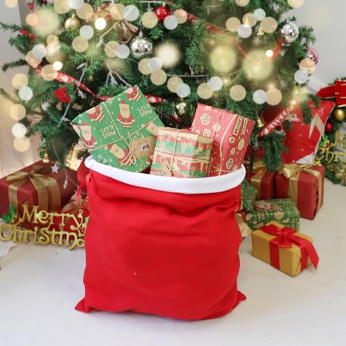 2Pcs Christmas Velvet Bags with Drawstring H32295