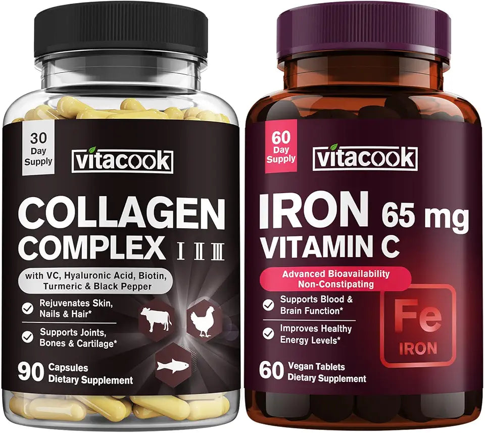 Collagen Peptides and Iron Bundle, 2025 MG Collagen, 65 MG Elemental Iron C2392