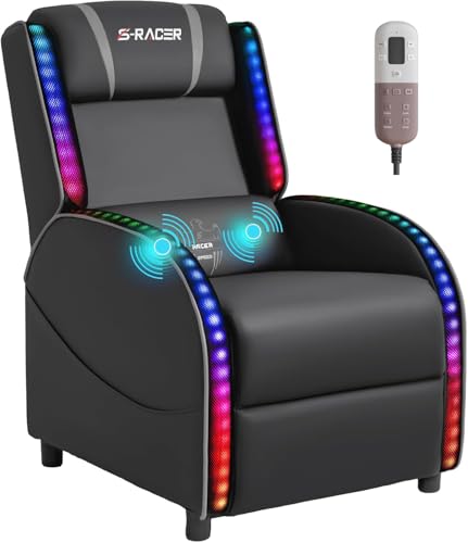 Grey LED Massage Recliner Chair N7241
