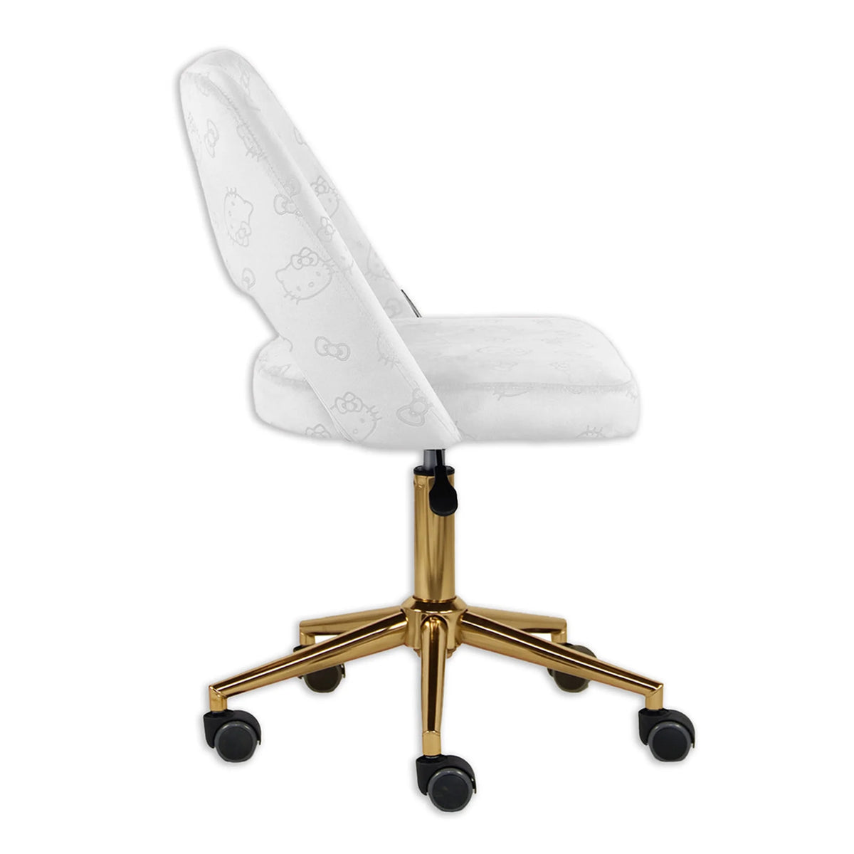 White Velvet Swivel Vanity Chair with Wheels N600238