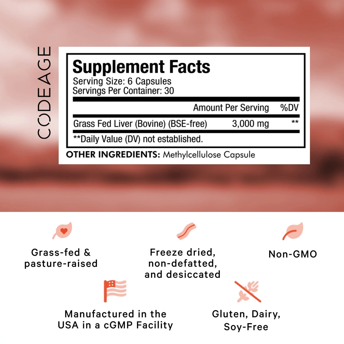 Grass-Fed Beef Liver Freeze-Dried Supplement, 180 ct Z367