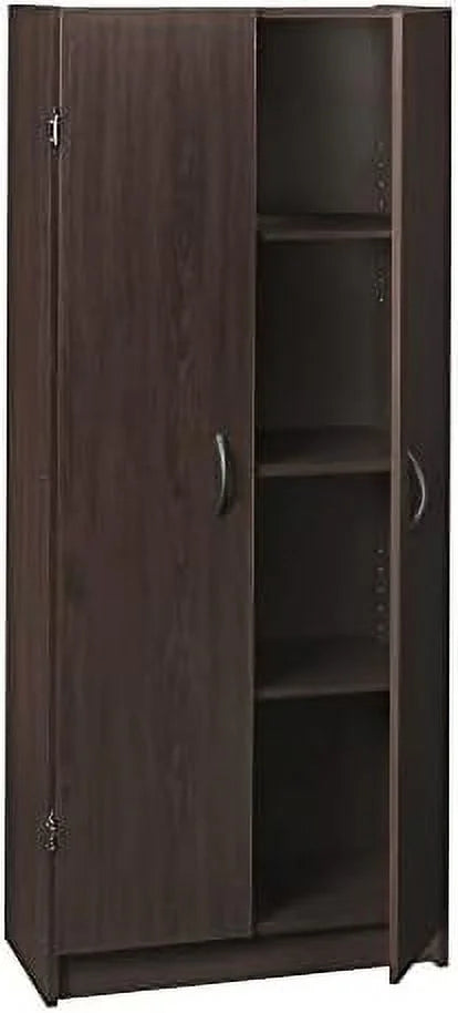 Pantry Cabinet Cupboard with 2 Doors Adjustable Shelves Dark Cherry Z669
