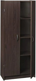 Pantry Cabinet Cupboard with 2 Doors Adjustable Shelves Dark Cherry Z669