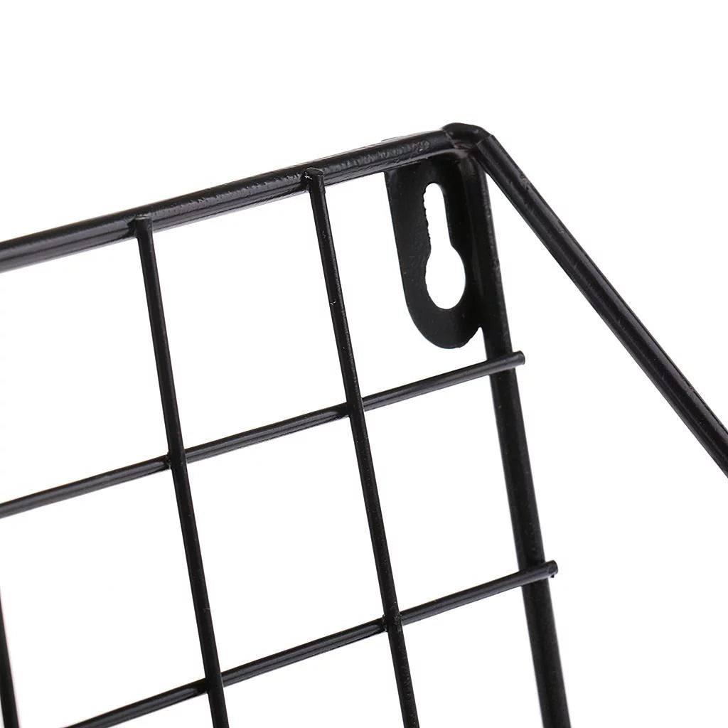 Rectangle Wall Shelf Unit, Wooden and Black Metal Floating Shelves C1090