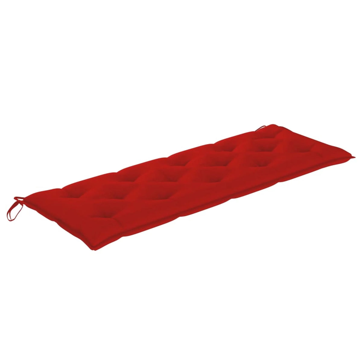 Acacia Wood Garden Bench with Red Seat Cushion G90063