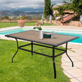 61.5" Rectangular Outdoor Dining Table with Umbrella Hole H450