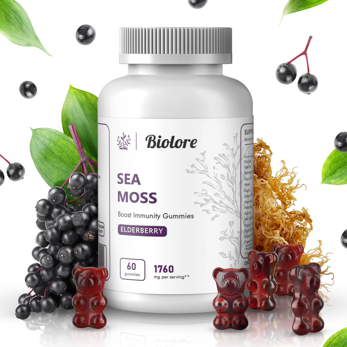 Sea Moss Gummies with Elderberry 60 pcs E77712