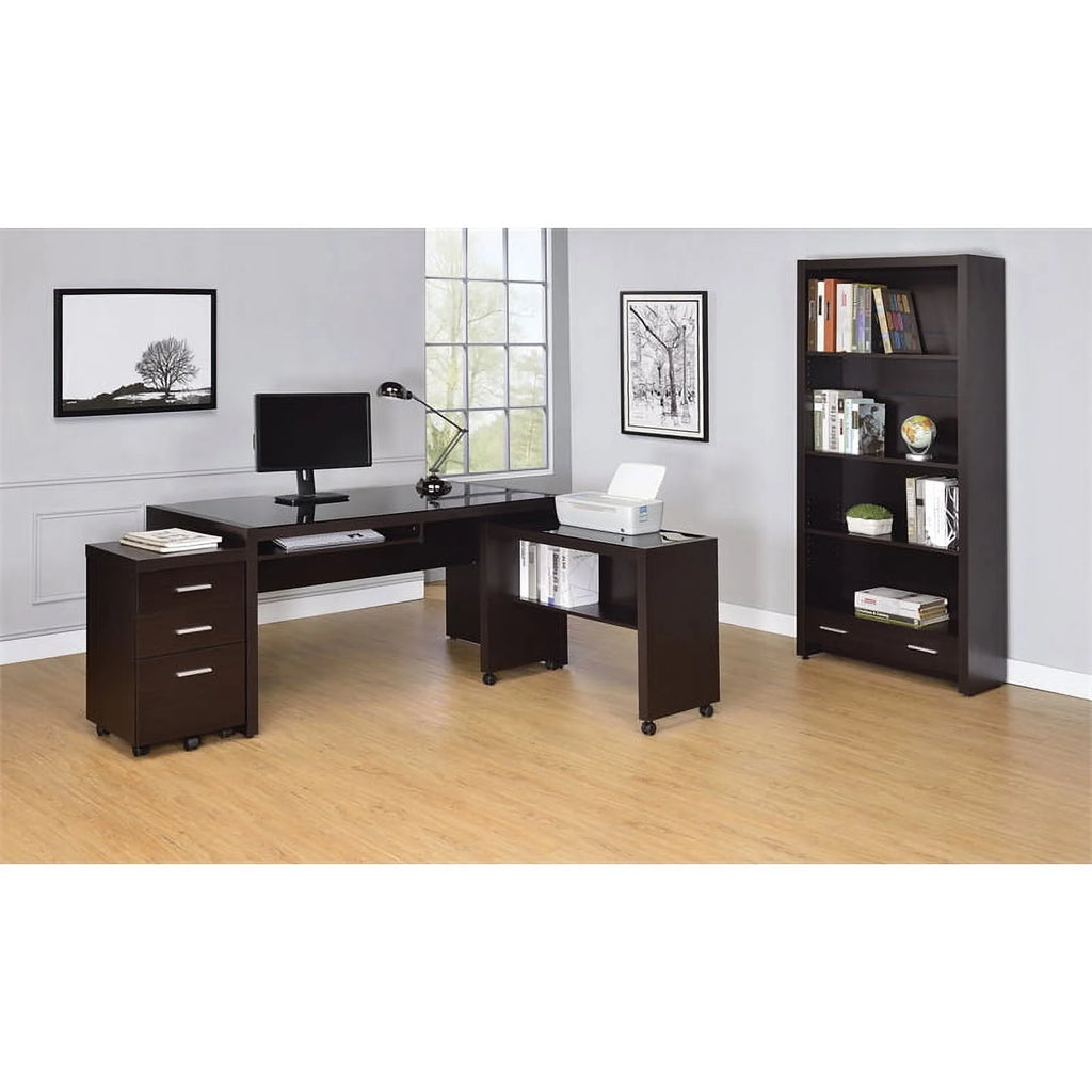 3 Piece Set with Computer Desk File Cabinet Bookcase W4086