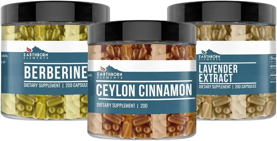 Ceylon Cinnamon, Lavender Extract, and Berberine 200 Capsules Each O12940