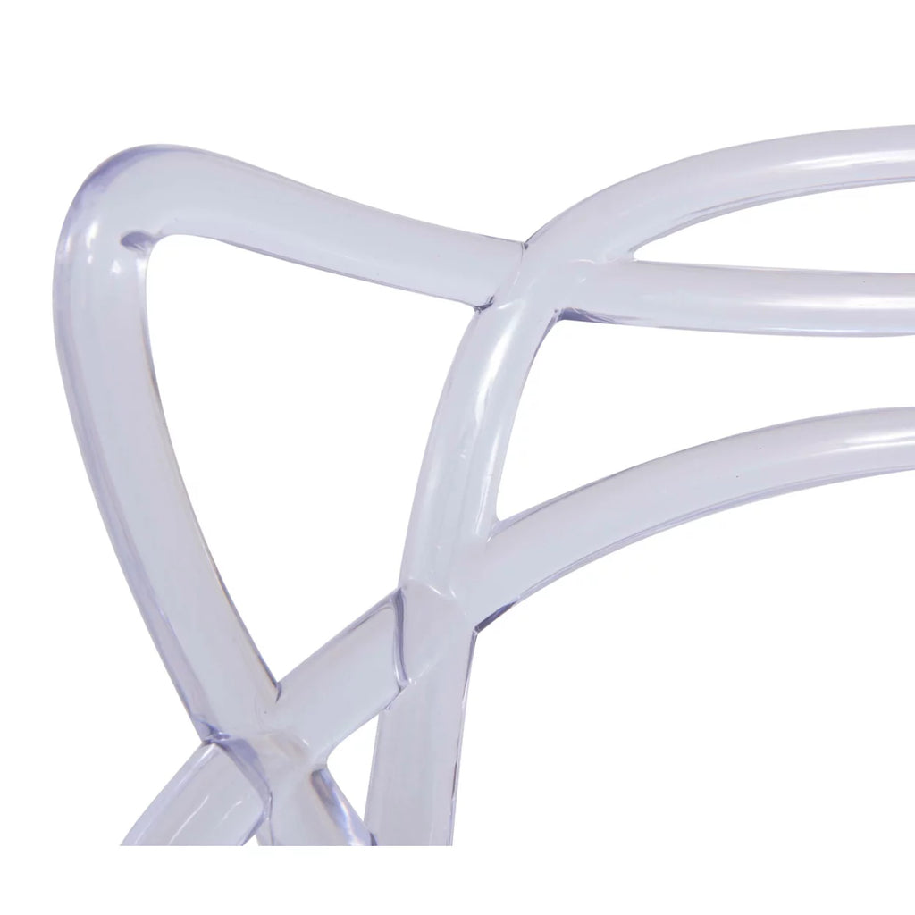 Clear Stackable Plastic Dining Armchair Set of 2 D996