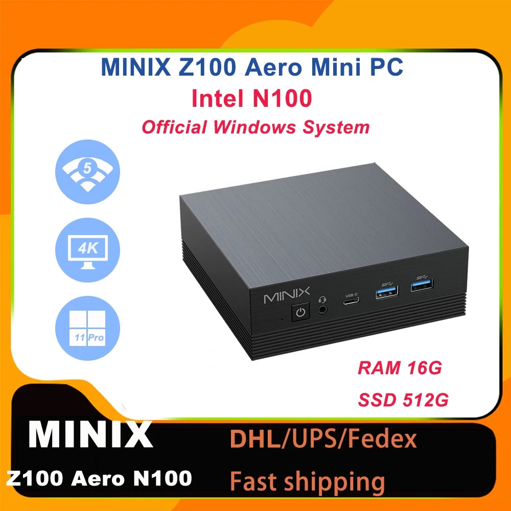 Intel N100 Mini PC 16GB RAM 512GB SSD Windows 11 Pro G737