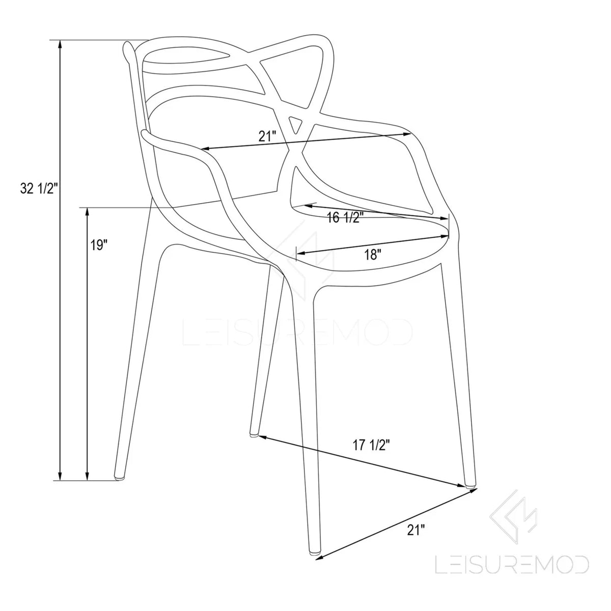 Clear Stackable Plastic Dining Armchair Set of 2 D996