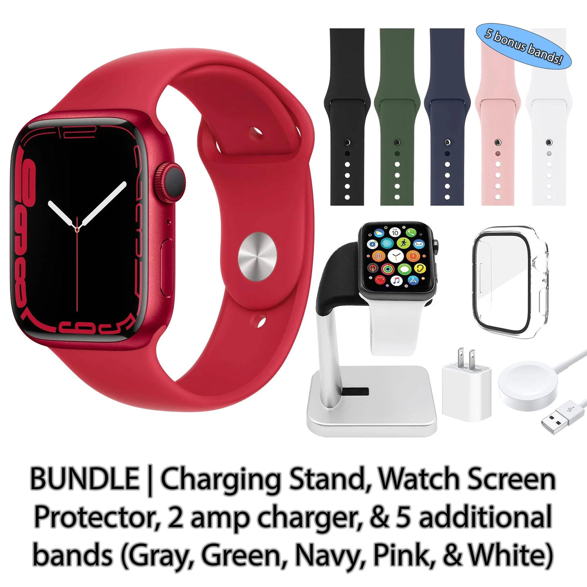 Red 45 mm Aluminum Case Smartwatch with Sport Band G821147