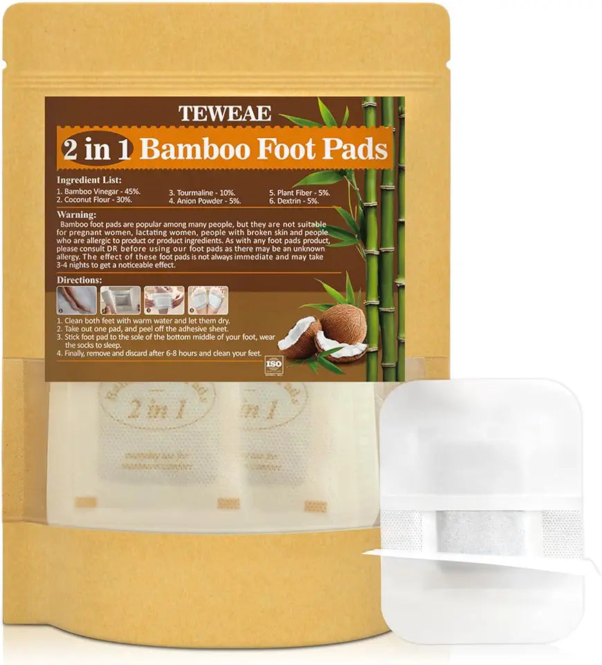 Bamboo Vinegar Coconut Shell Powder Foot Pads U2539