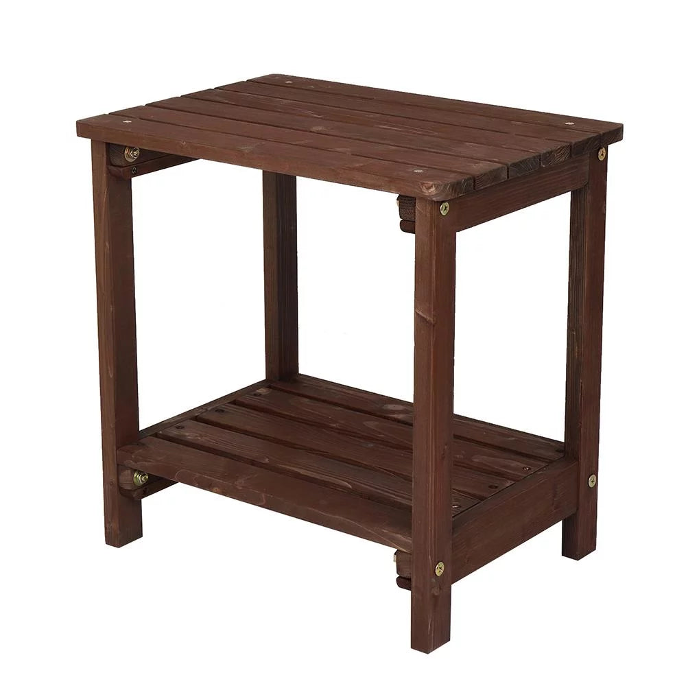 Light Brown 2 Tiers Wooden Side Table G382
